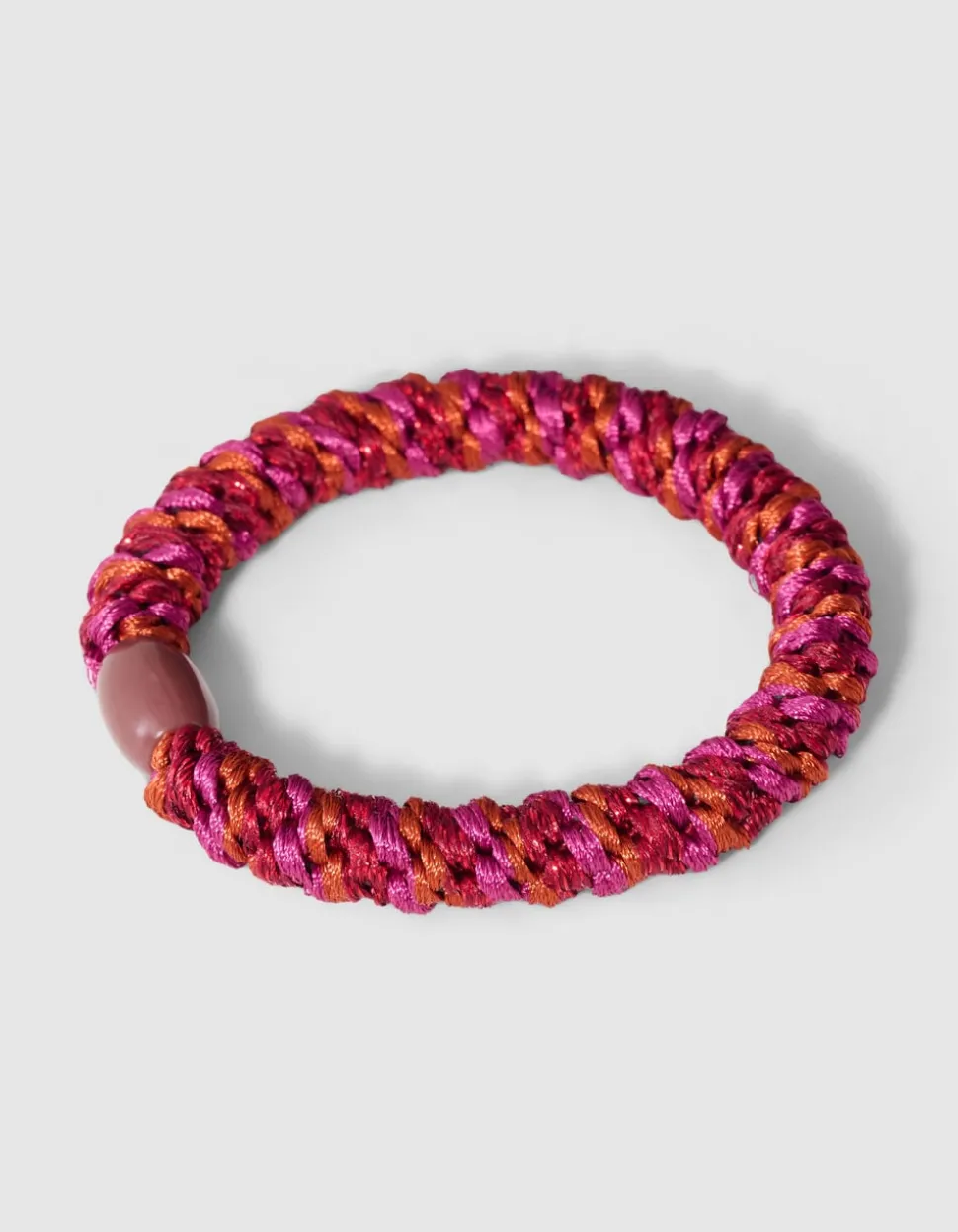 Lurex Haarelastiek Donkeroze/Oranje