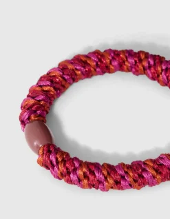 Lurex Haarelastiek Donkeroze/Oranje