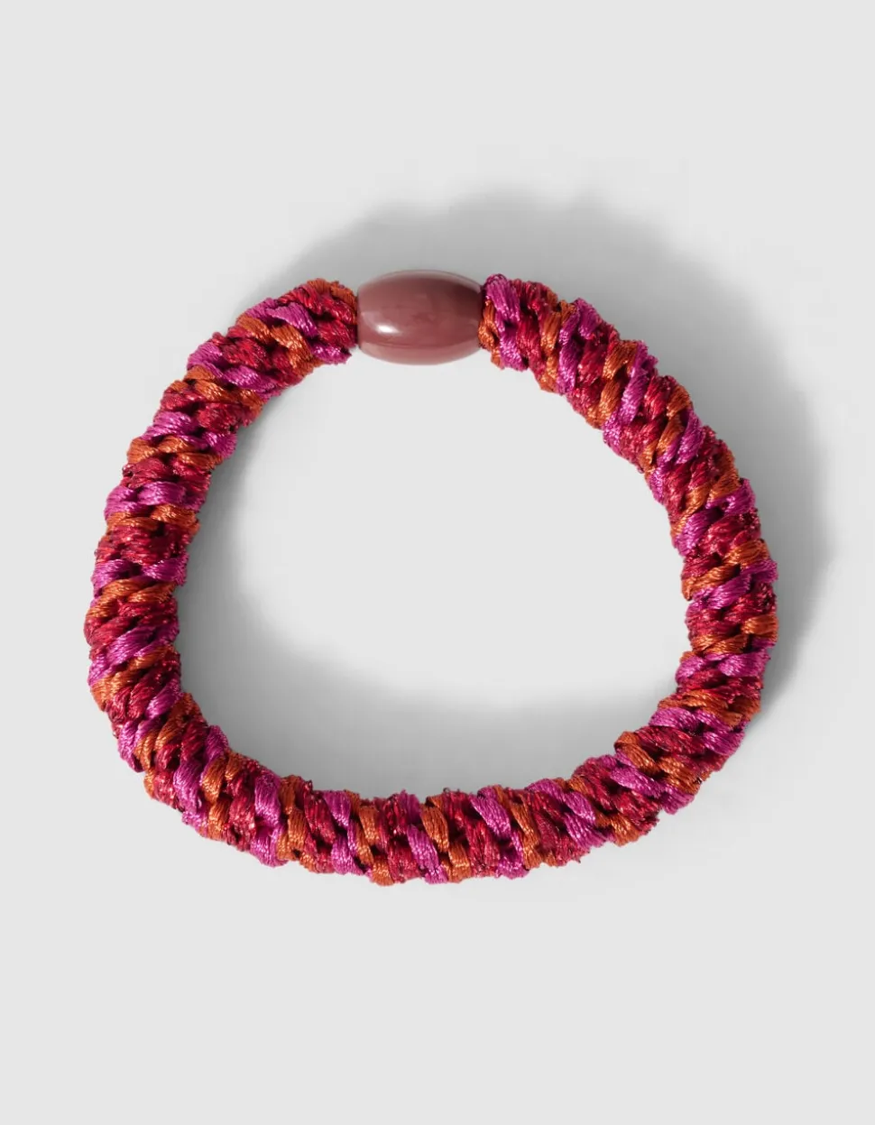 Lurex Haarelastiek Donkeroze/Oranje