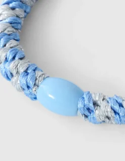 Lurex Haarelastiek Lichtblauw/Grijs