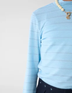 Lurex Longsleeve Top Lichtblauw