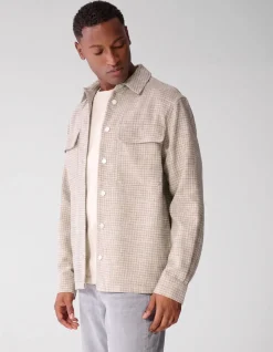 Melange Check Overshirt Zand