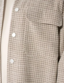 Melange Check Overshirt Zand