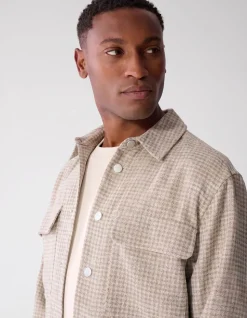 Melange Check Overshirt Zand