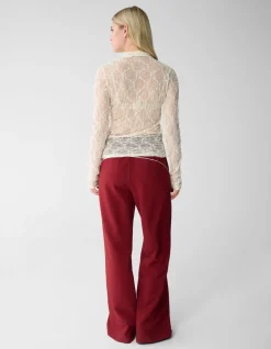 Mesh Parel Top Gebroken Wit