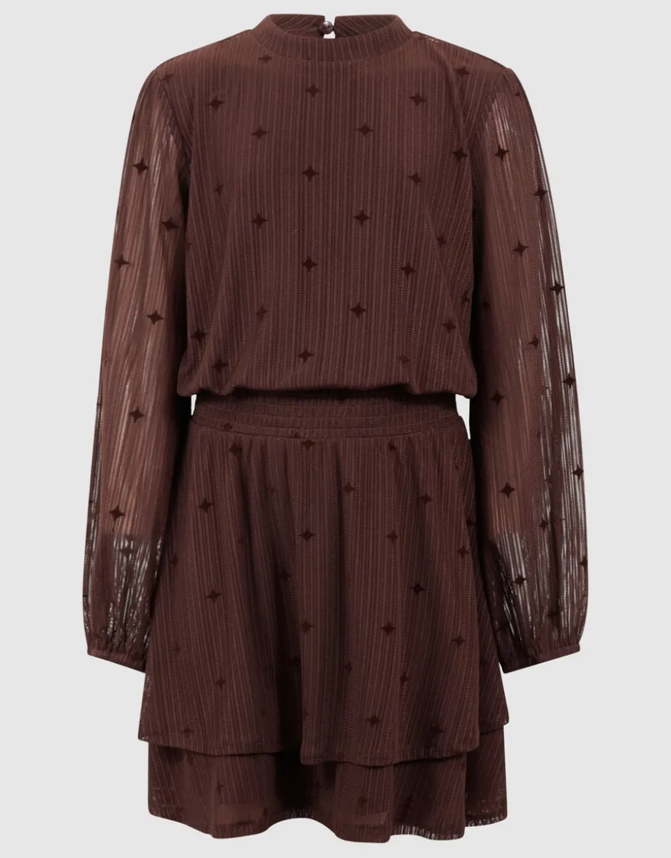 Mesh Sparkle Jurk Bruin