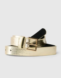 Metallic Croco Riem Goud