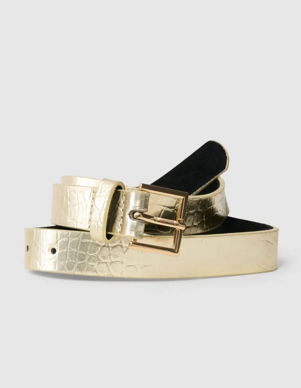 Metallic Croco Riem Goud