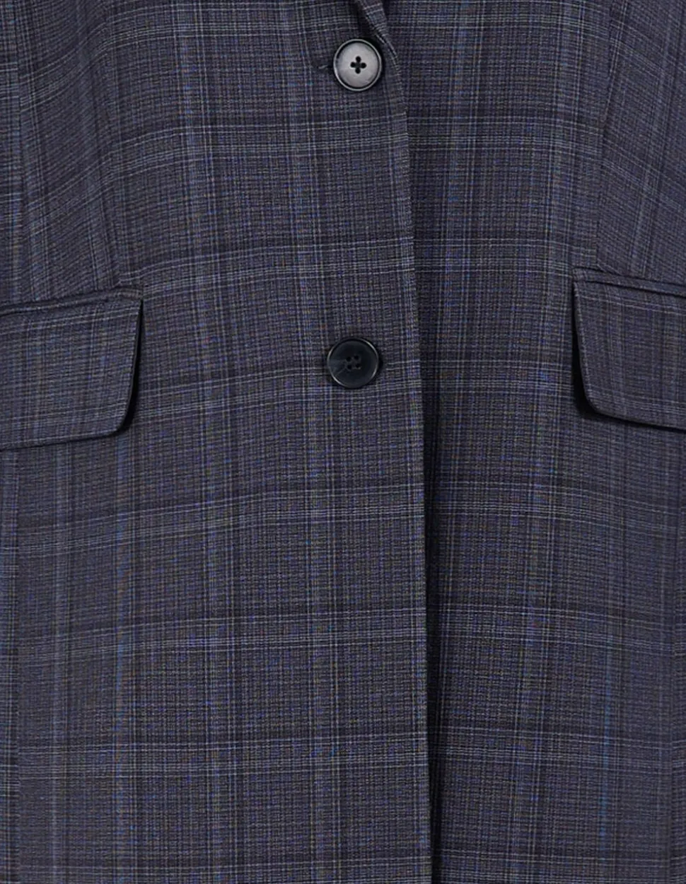 Midi Check Blazer Donkergrijs