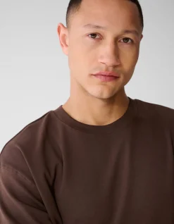 Minimalistisch T-shirt Donkerbruin