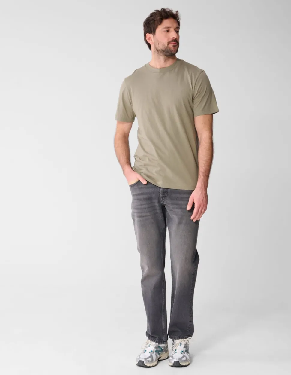 Modern Straight Fit Jeans Washed Zwart L32