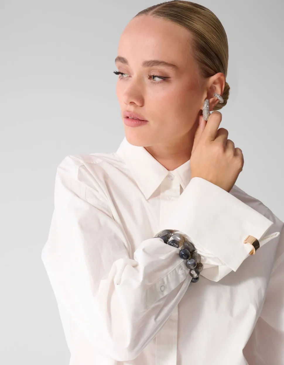 Natuurlijke Kralen Armbandenset Zilver/Grijs
