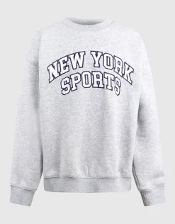 New York Artwork Sweater Lichtgrijs