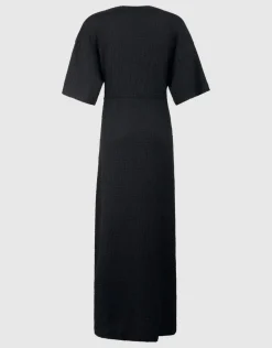 Organic Crinkle Maxi Jurk Zwart