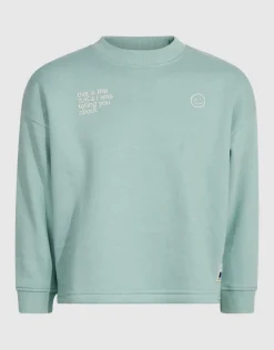 Oversized Artwork Sweater Lichtgroen