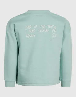 Oversized Artwork Sweater Lichtgroen