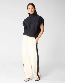 Oversized Balloon Fit Blouse Zwart