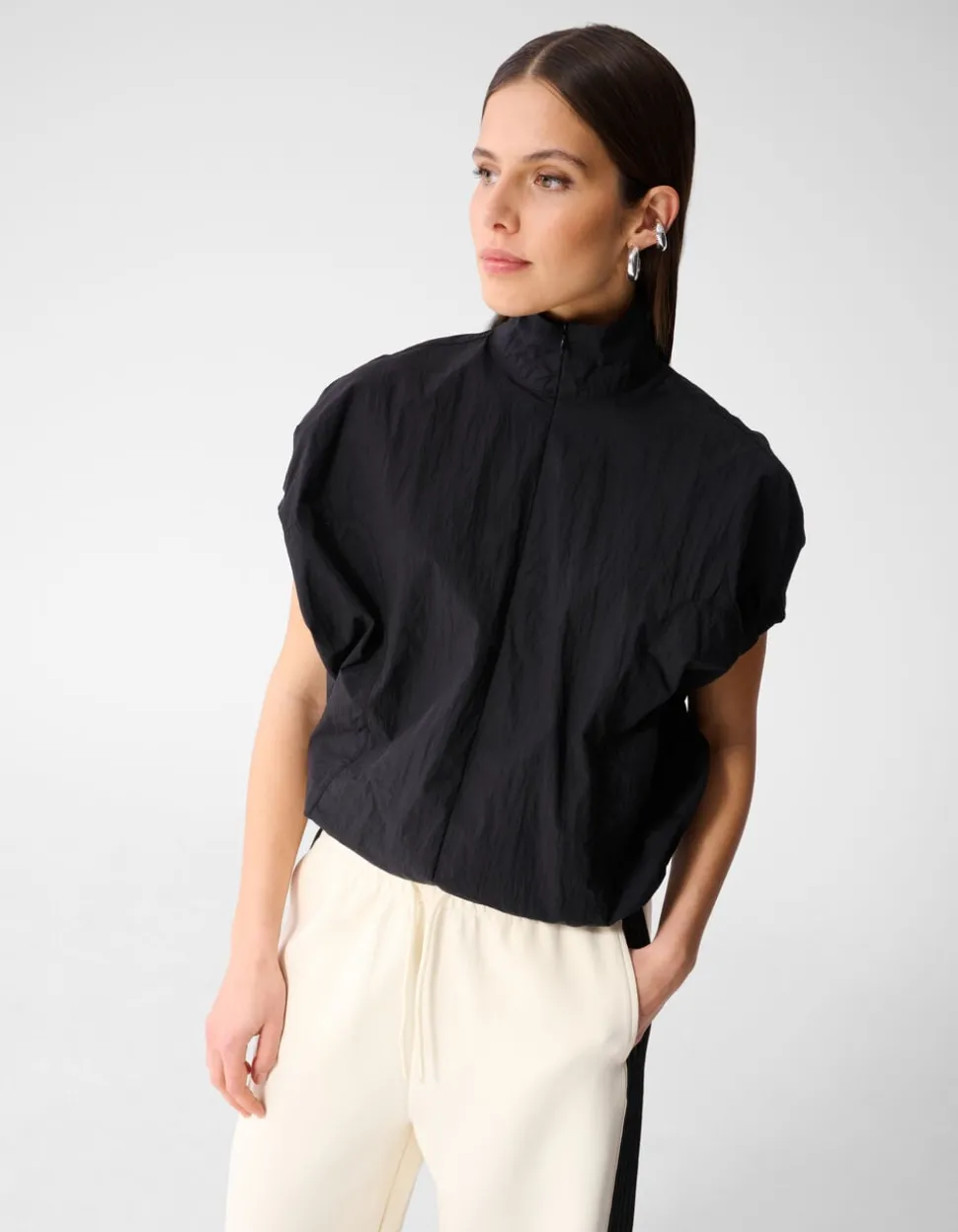 Oversized Balloon Fit Blouse Zwart