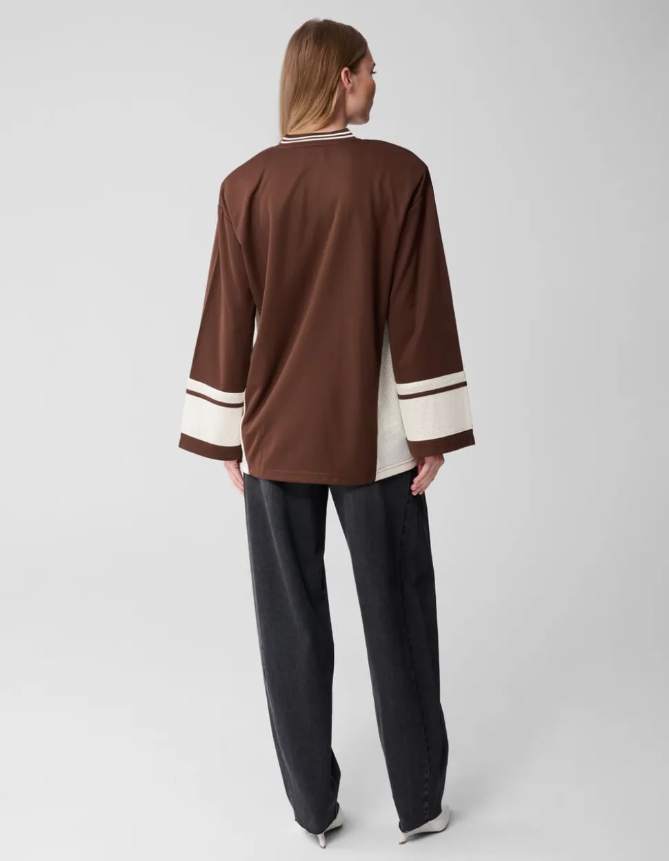 Oversized Baseball Longsleeve Top Bruin