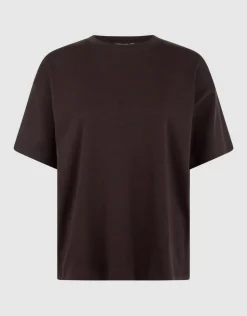 Oversized Basis T-shirt Donkerbruin