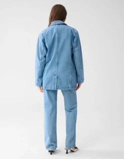 Oversized Denim Blazer Mediumstone