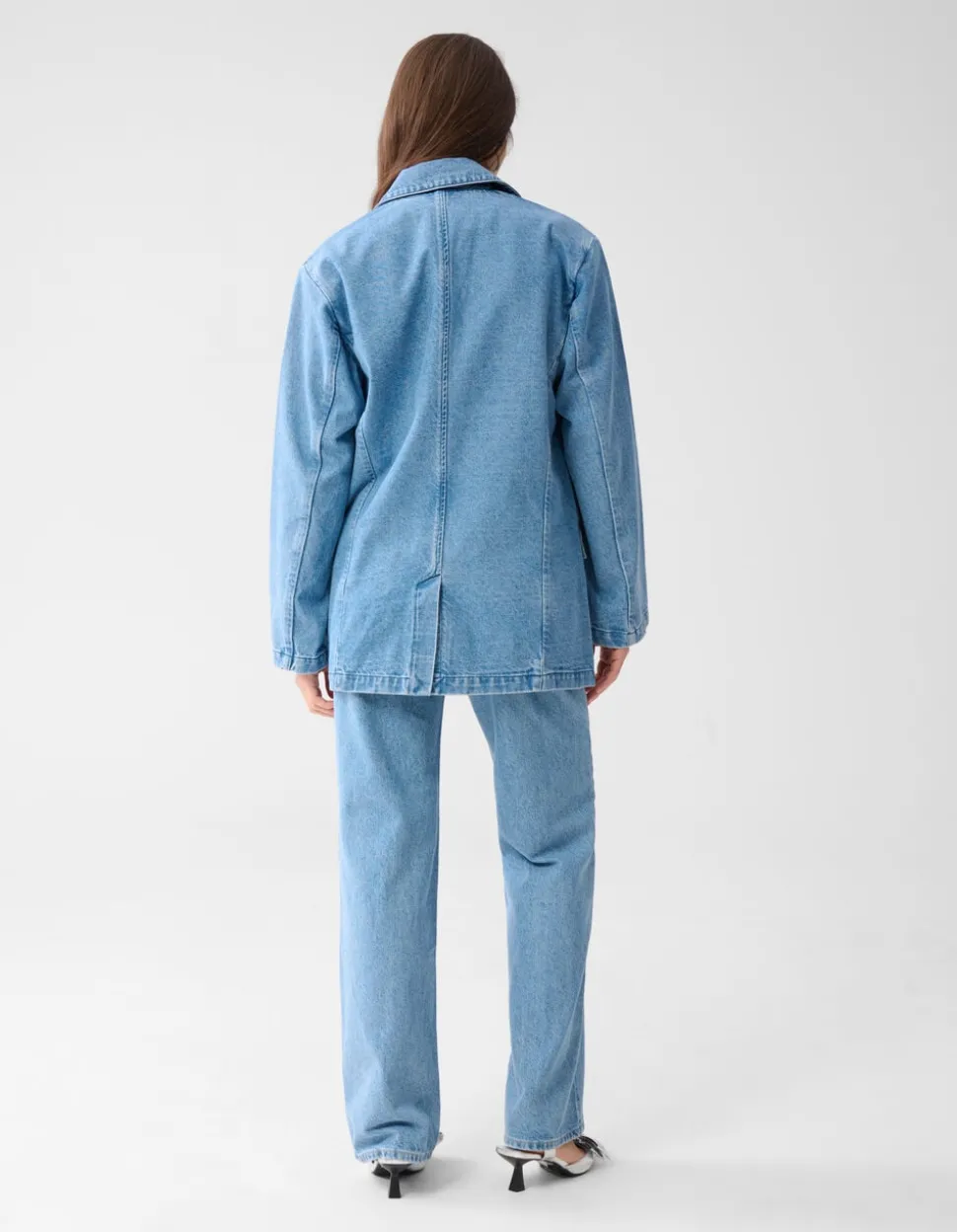 Oversized Denim Blazer Mediumstone