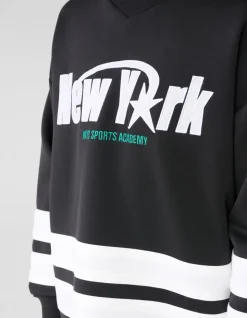 Oversized Fit Artwork Sweater Zwart