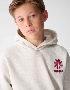 Oversized Fit Bold Artwork Hoodie Lichtgrijs