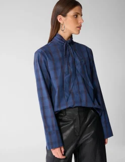 Oversized Fit Scarf Blouse Blauw