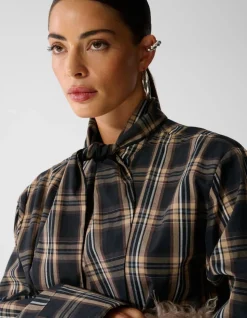 Oversized Fit Scarf Blouse Bruin