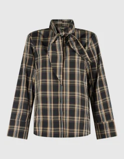 Oversized Fit Scarf Blouse Bruin