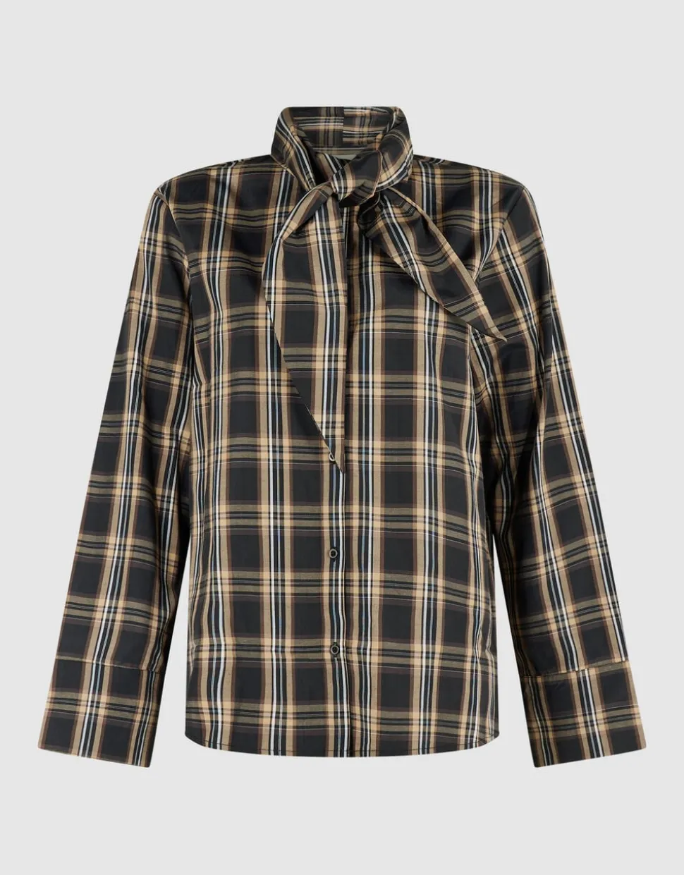 Oversized Fit Scarf Blouse Bruin