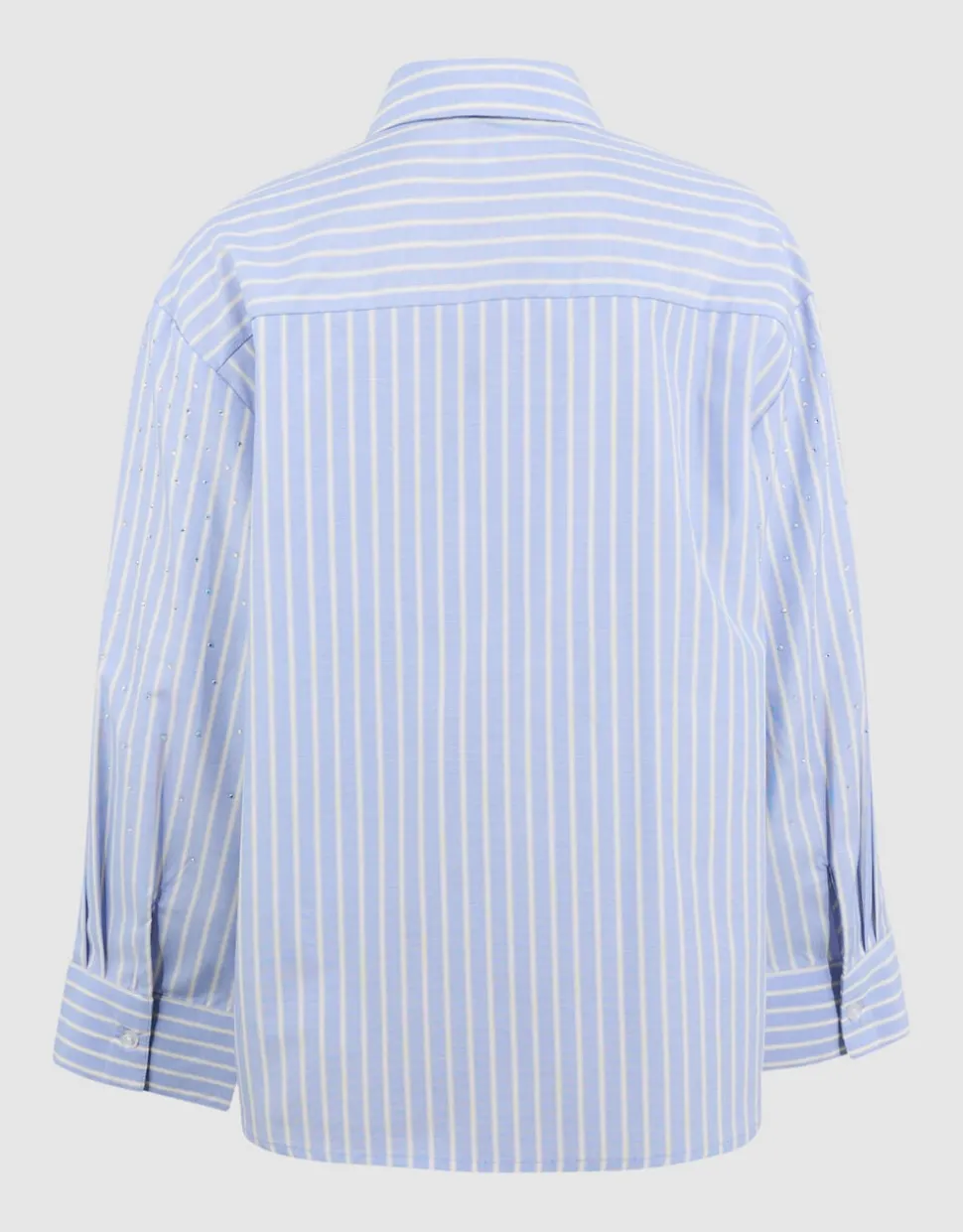Oversized Fit Strass Poplin Blouse Lichtblauw