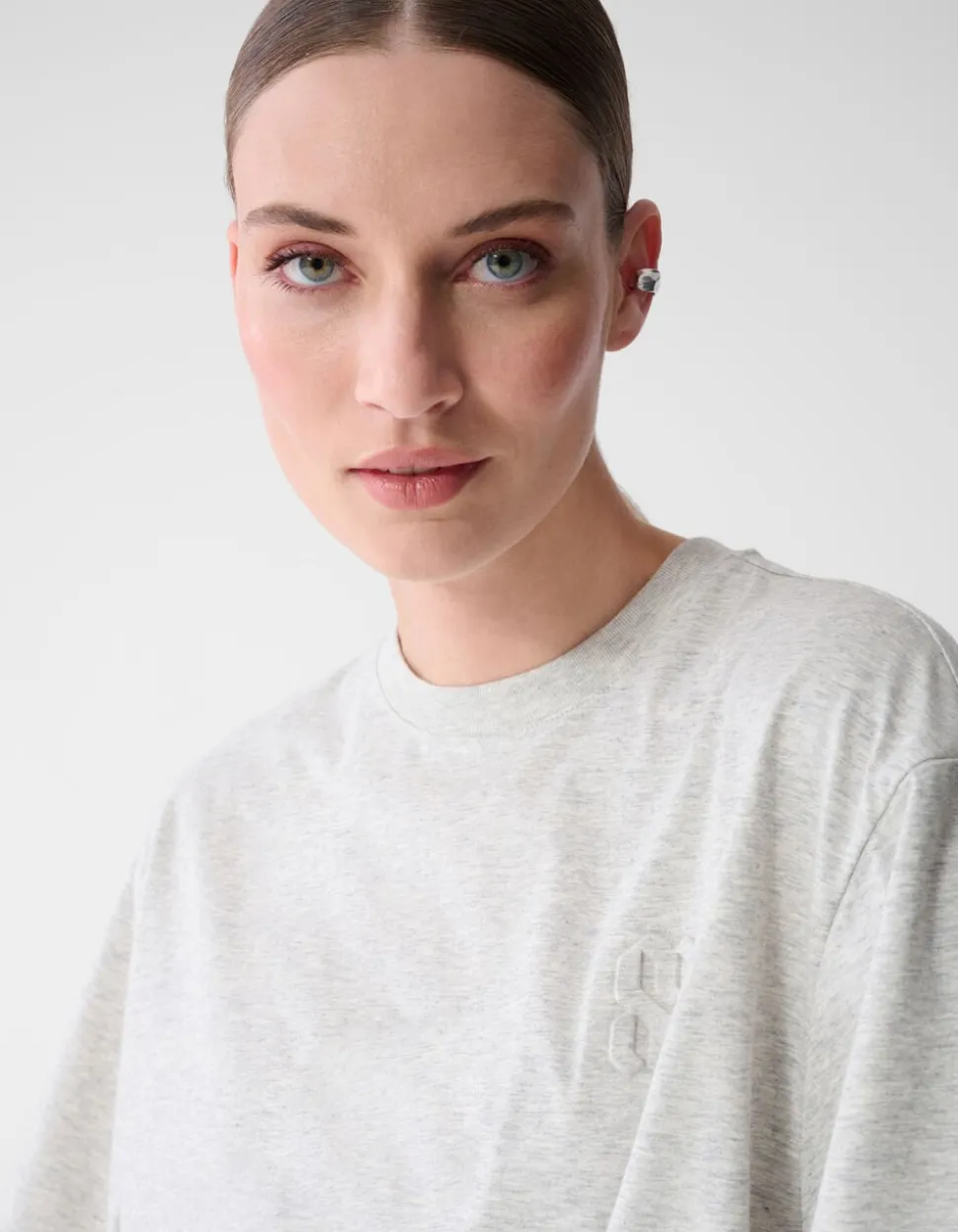 Oversized Logo T-shirt Lichtgrijs By Mieke