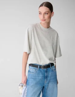 Oversized Logo T-shirt Lichtgrijs By Mieke