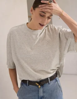 Oversized Logo T-shirt Lichtgrijs By Mieke