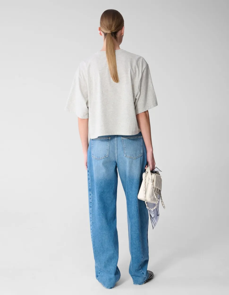 Oversized Logo T-shirt Lichtgrijs By Mieke