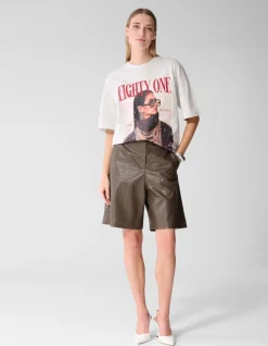 Oversized Magazine Artwork T-shirt Lichtgrijs