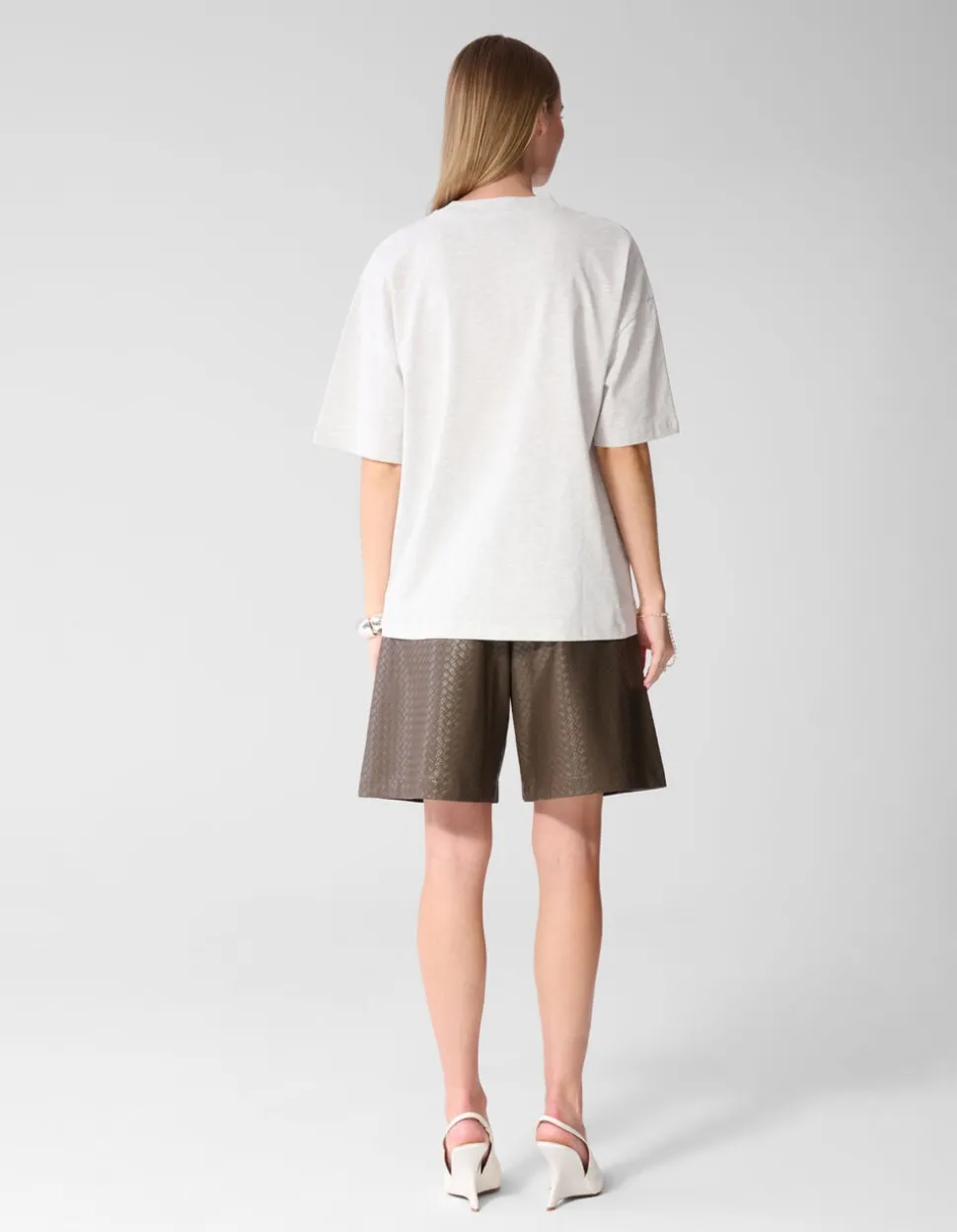 Oversized Magazine Artwork T-shirt Lichtgrijs