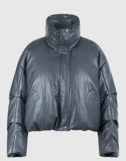 Oversized Puffer Jack Donkergrijs