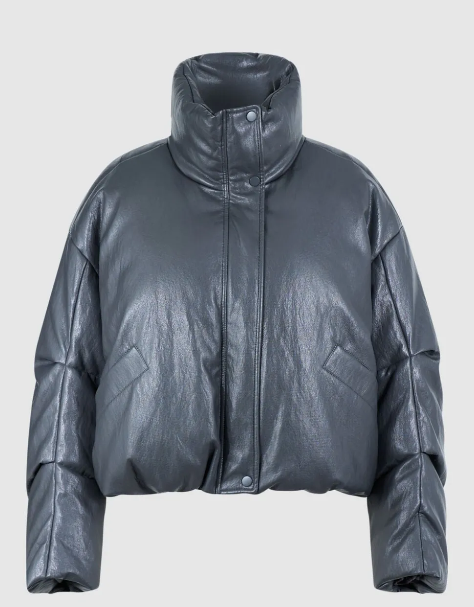 Oversized Puffer Jack Donkergrijs