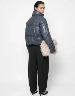 Oversized Puffer Jack Donkergrijs