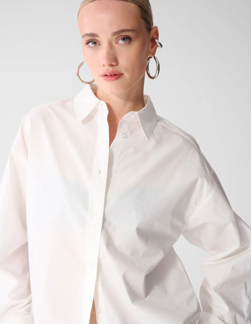 Oversized Ring Cuff Blouse Wit