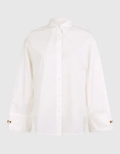 Oversized Ring Cuff Blouse Wit