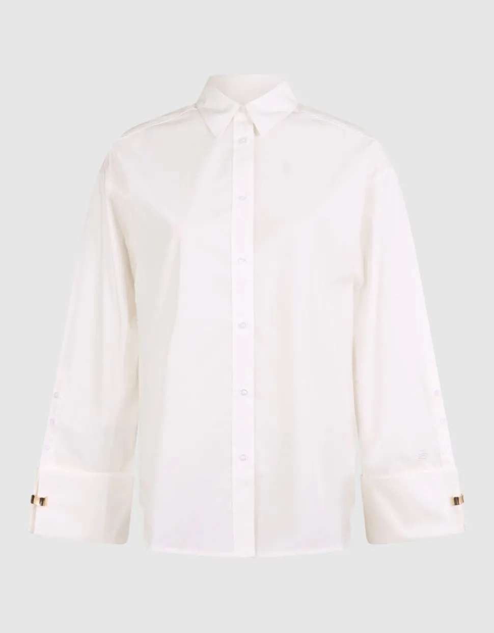 Oversized Ring Cuff Blouse Wit