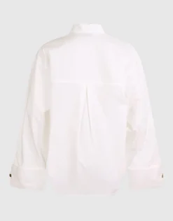 Oversized Ring Cuff Blouse Wit