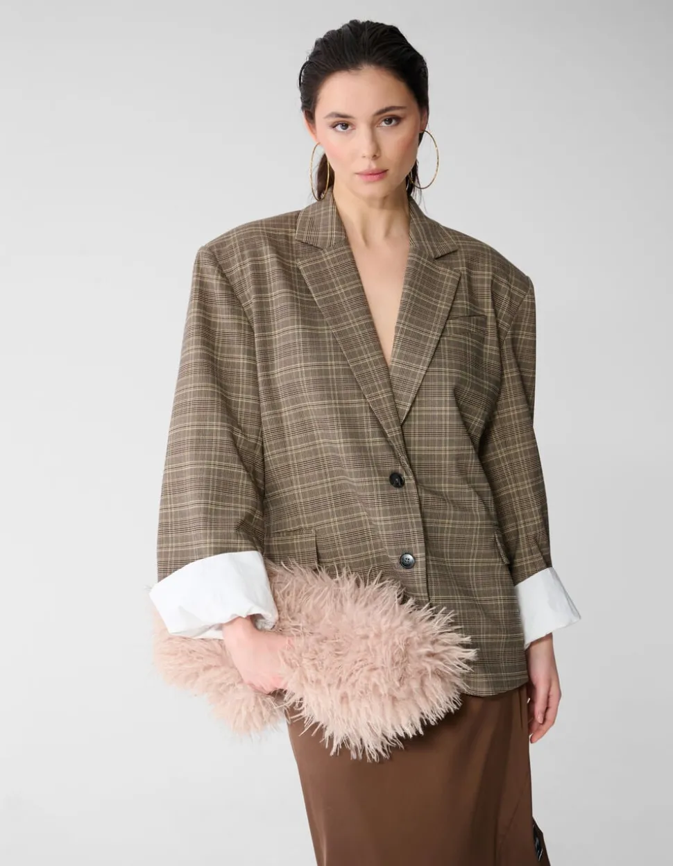 Oversized Ruiten Blazer Bruin
