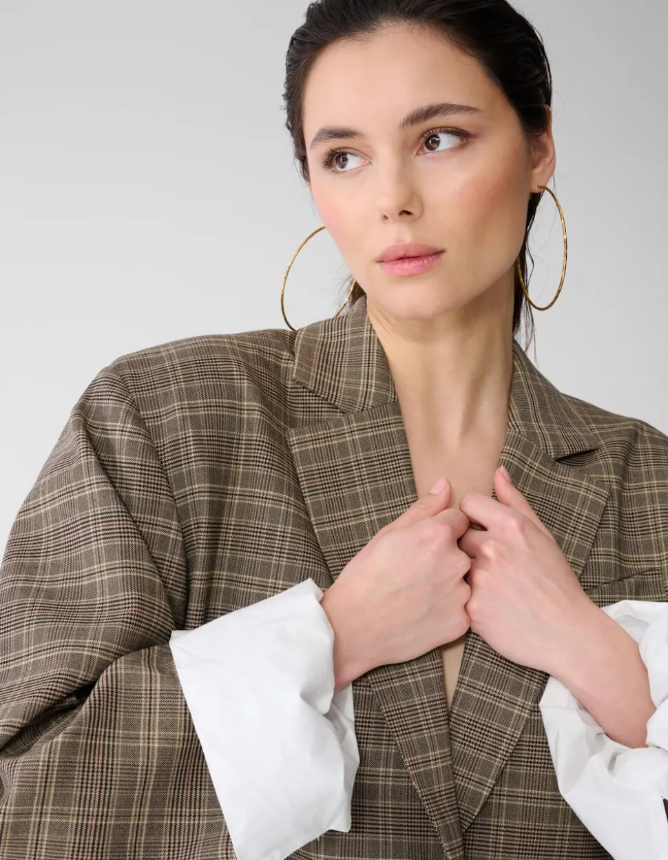 Oversized Ruiten Blazer Bruin