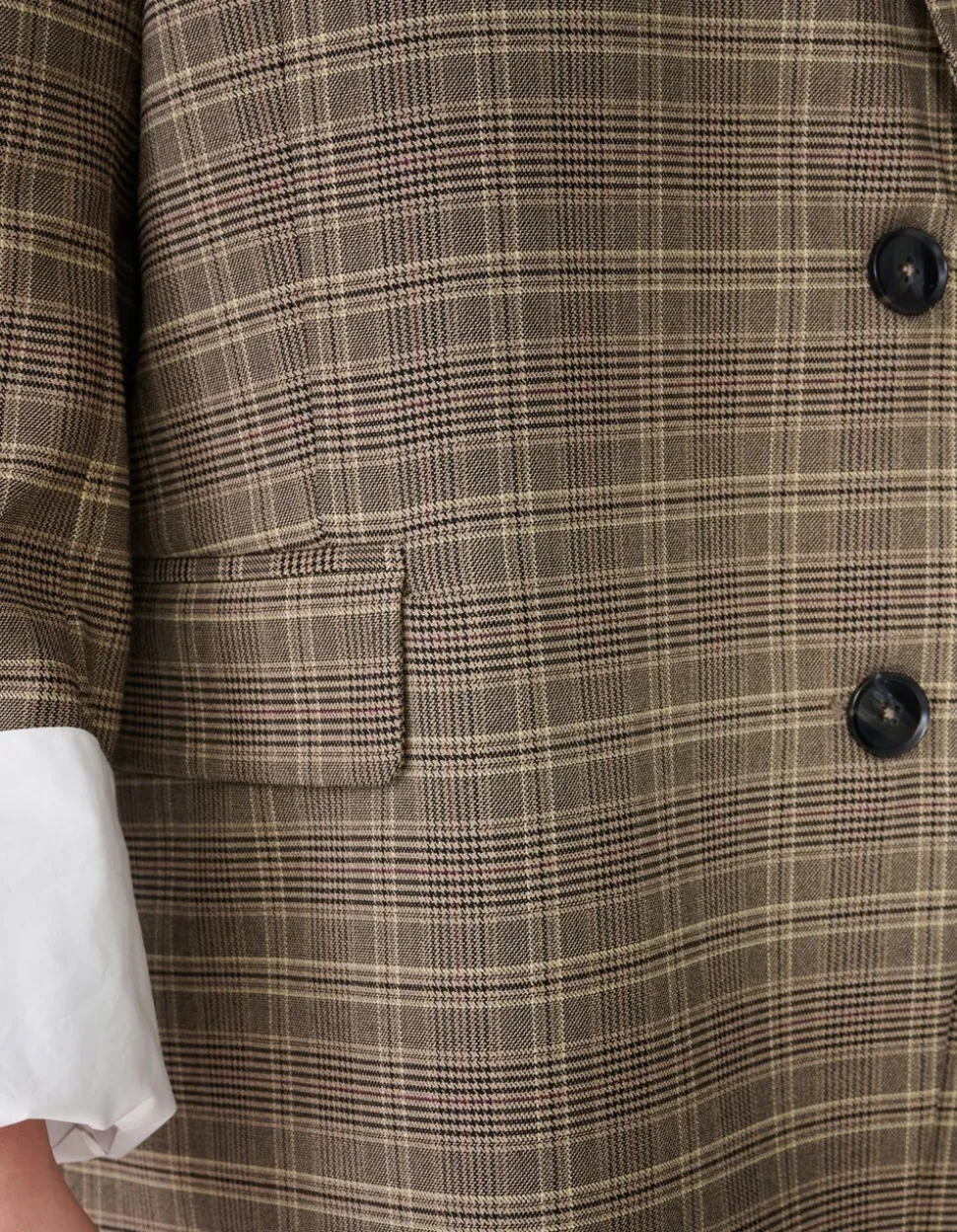 Oversized Ruiten Blazer Bruin