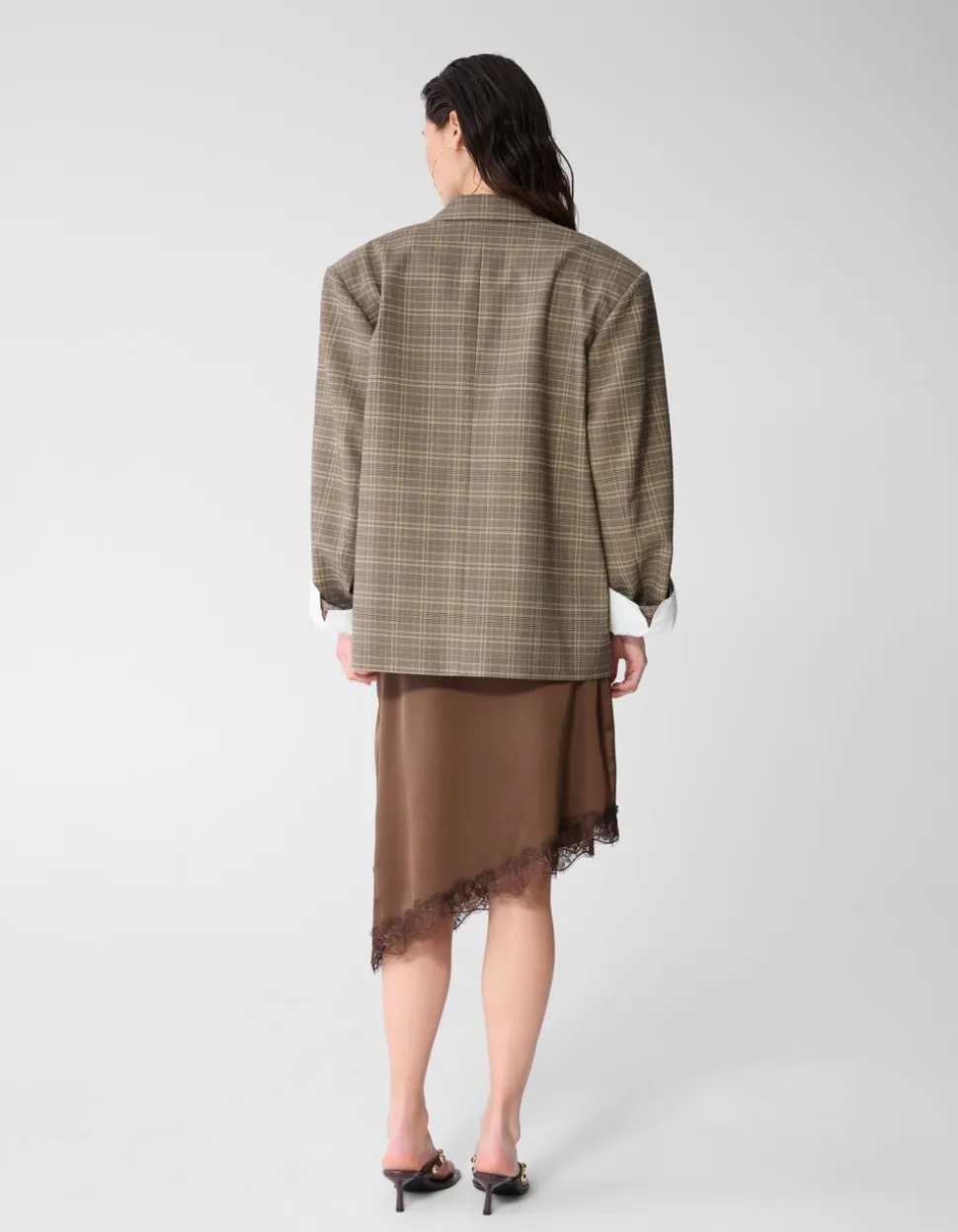 Oversized Ruiten Blazer Bruin
